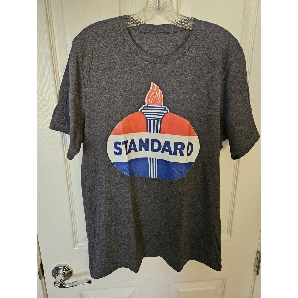 Standard Oil Company Men's Graphic Print Gray Short Sleeve Gray T-Shirt, LG